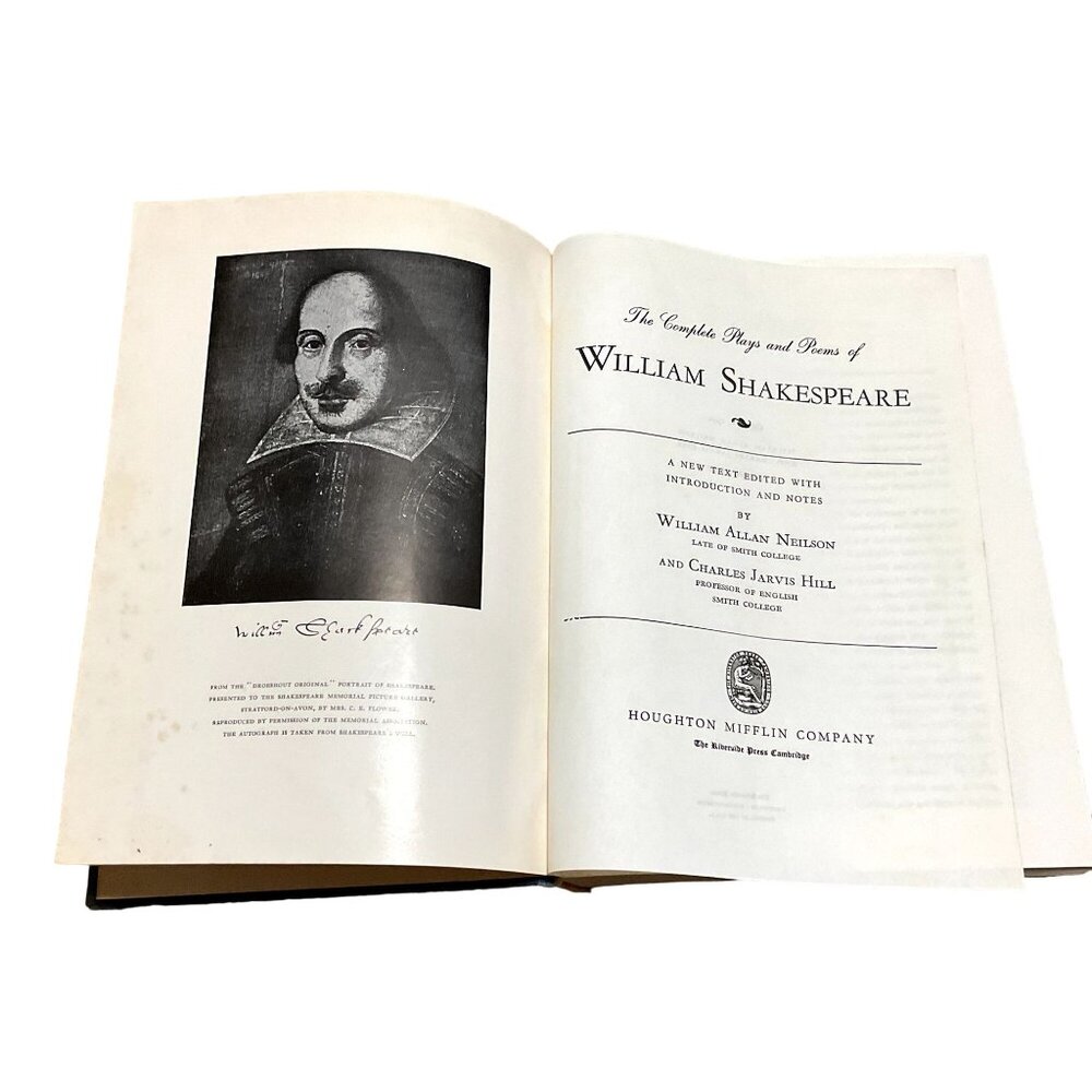Vtg 1942 Shakespeare Complete Plays & Poems New Cambridge Ed Hardcover Book